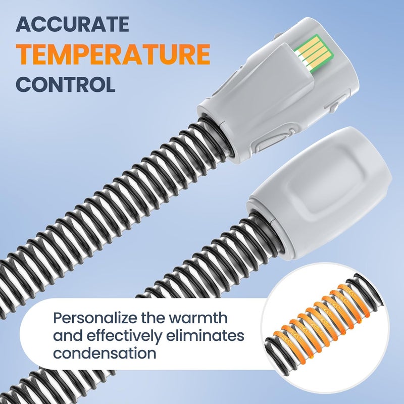 IDEAR نسخة محسّنة من خرطوم الهواء Climate Line متوافق مع Airsense 11 و Aircurve 11 فقط، غير متوافق مع Airsense 10 - خرطوم بديل قابل لإعادة الاستخدام بطول 6.5 قدم لوازم CPAP ذات قيمة رائعة - Image 5